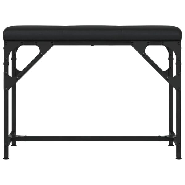 vidaXL Πάγκος Τραπεζαρίας Μαύρος 62x32x45 εκ. Ατσάλι / Συνθετικό Δέρμα