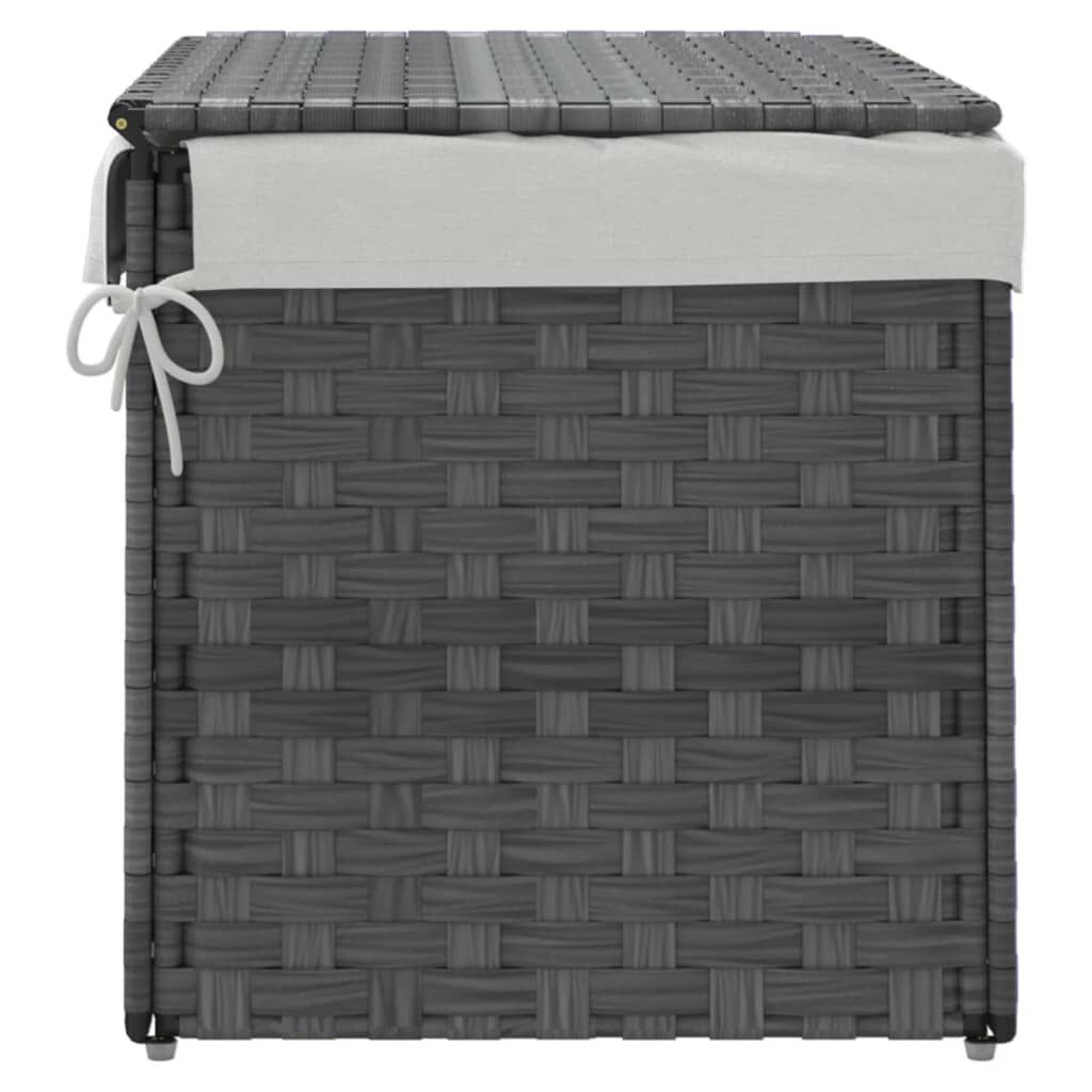 vidaXL Καλάθι Πλυντηρίου με Καπάκι Γκρι 55,5 x 35 x 34εκ. Συνθ. Ρατάν