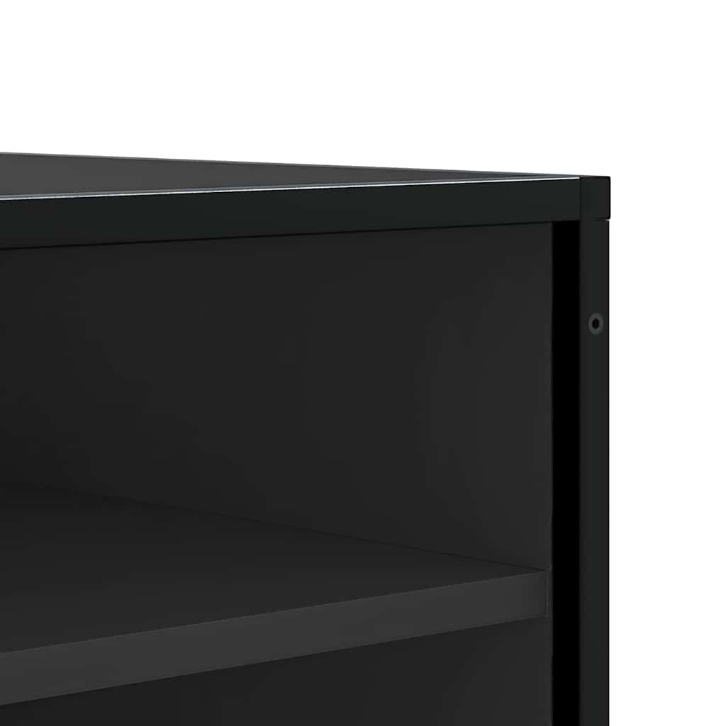 vidaXL Παπουτσοθήκη Μαύρη 84x40x53,5εκ. από Επεξεργασμένο Ξύλο μέταλλο