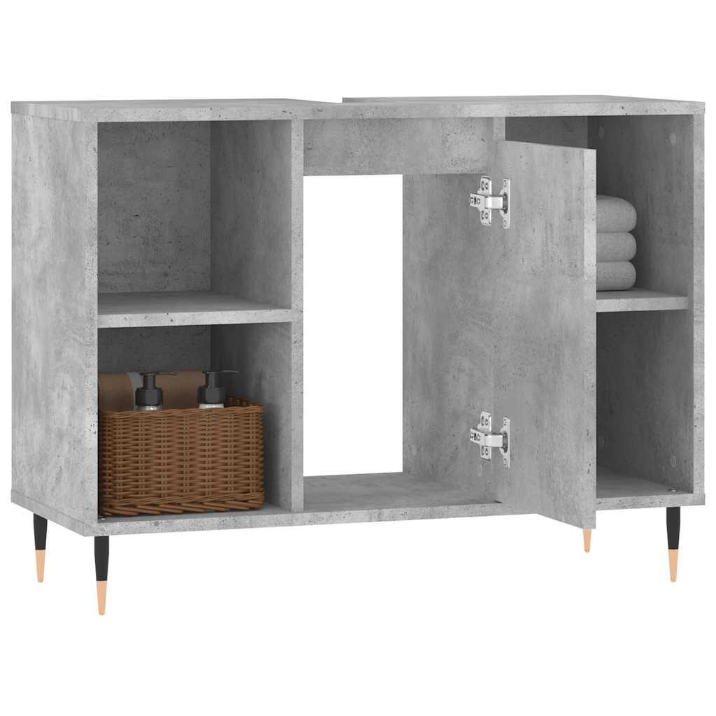 vidaXL Ντουλάπι Μπάνιου Γκρι Σκυροδέματος 80x33x60 εκ. Επεξ. Ξύλο