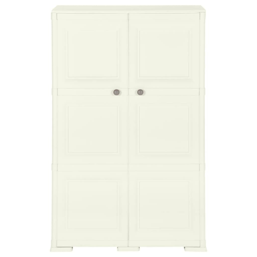 vidaXL Πλαστικό Ντουλάπι Κρεμ Ανοιχτό 79 x 43 x 125εκ. με Σχέδιο Ξύλου