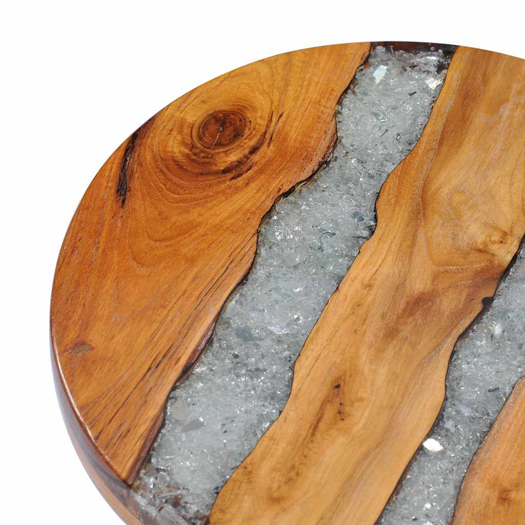 vidaXL Τραπεζάκι Σαλονιού 40x45 εκ. από Μασίφ Ξύλο Teak / Συνθ. Ρητίνη