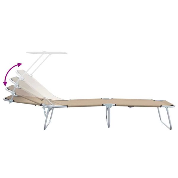 vidaXL Ξαπλώστρα 2-πρόσωπο 2 pcs Taupe 58 x 188 x 77 εκ. ύφασμα