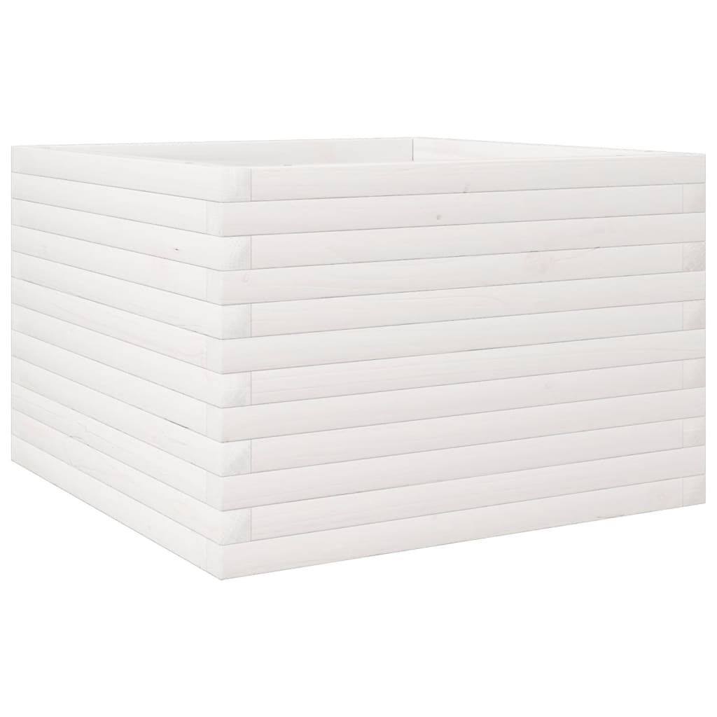 vidaXL Ζαρντινιέρα Κήπου Λευκή 70x70x45,5 εκ. από Μασίφ Ξύλο Πεύκου