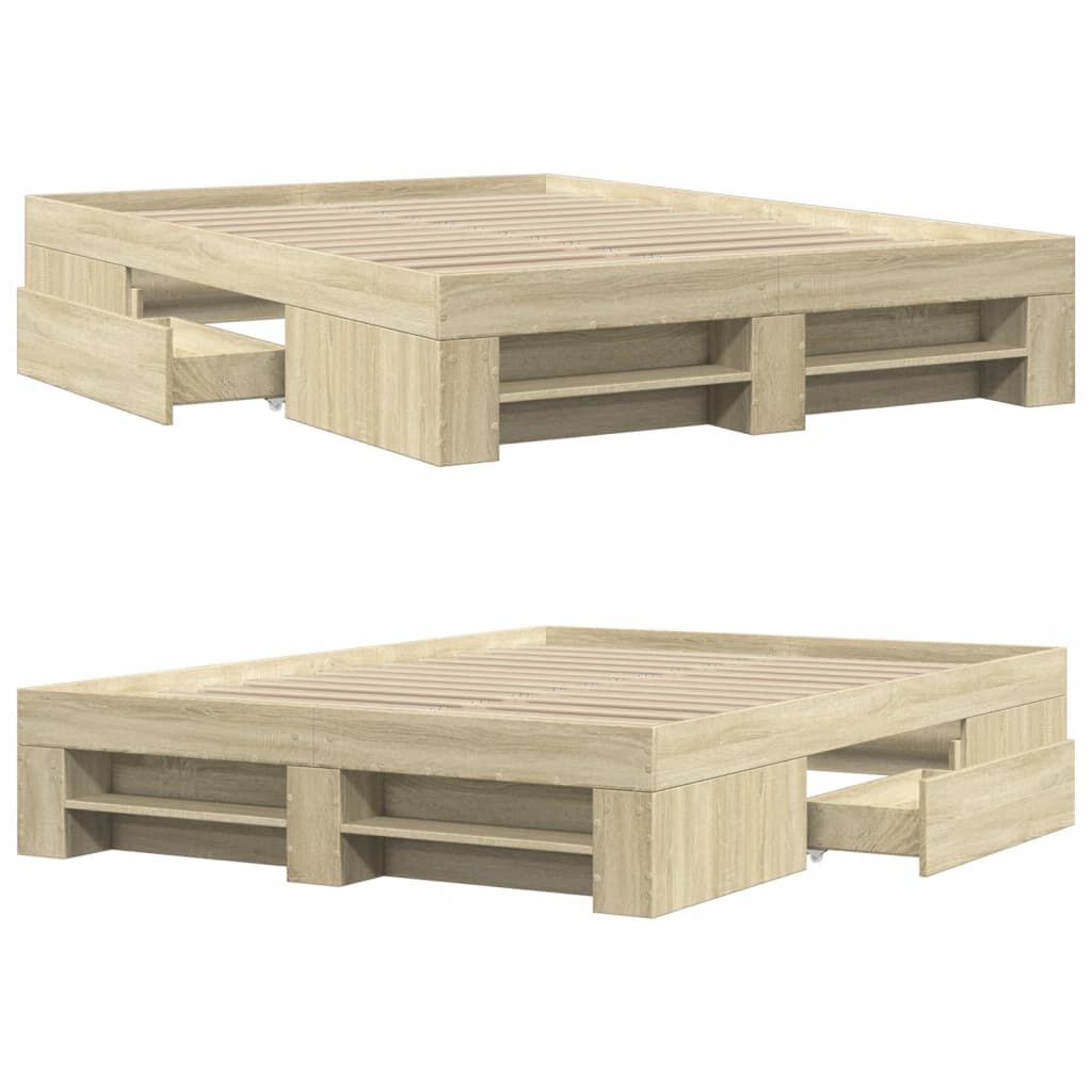 vidaXL Πλαίσιο Κρεβατιού Χωρ. Στρώμα Sonoma Δρυς 140x200εκ. Επ. Ξύλο