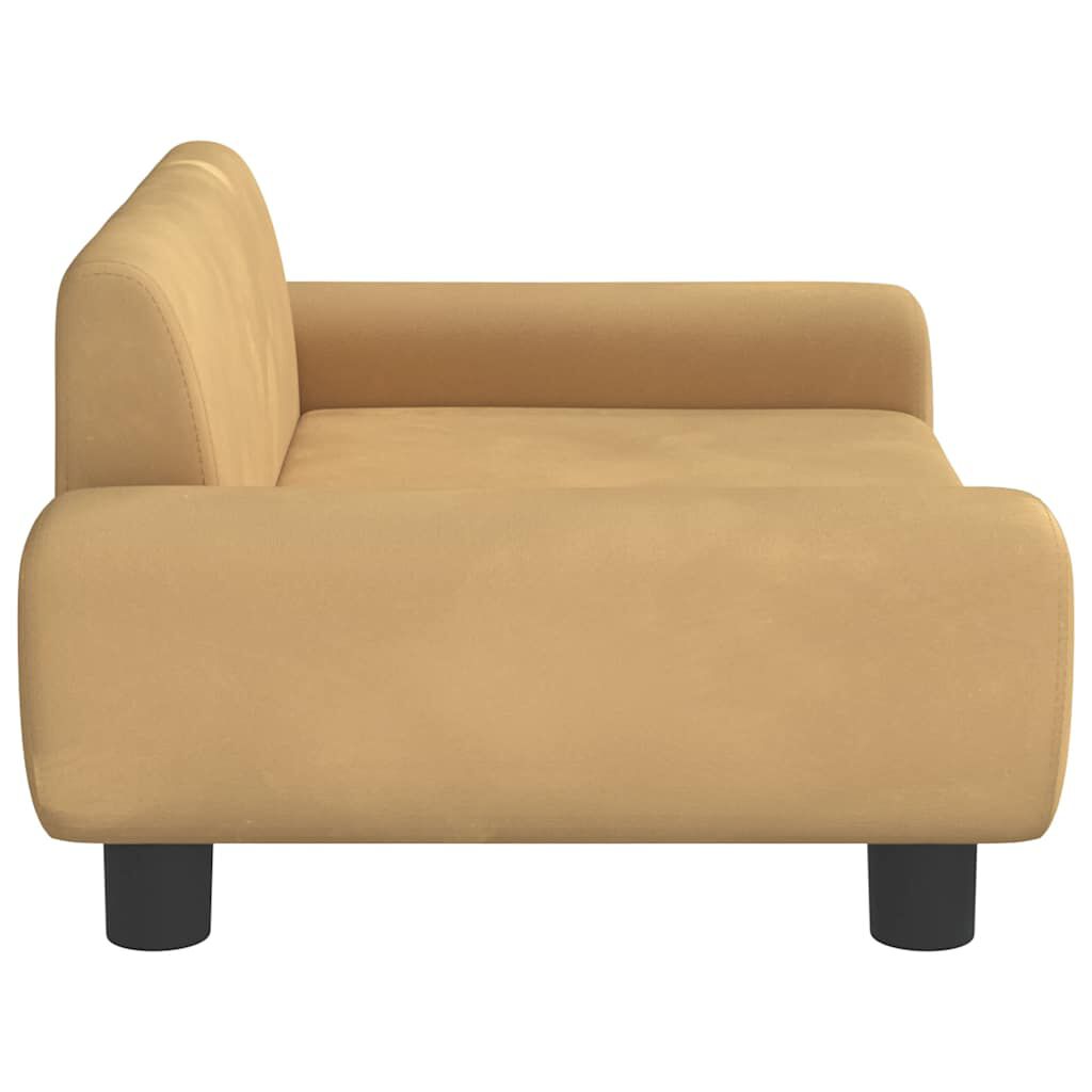 vidaXL Κρεβάτι Σκύλου Καφέ 70 x 45 x 33 εκ. Βελούδινο
