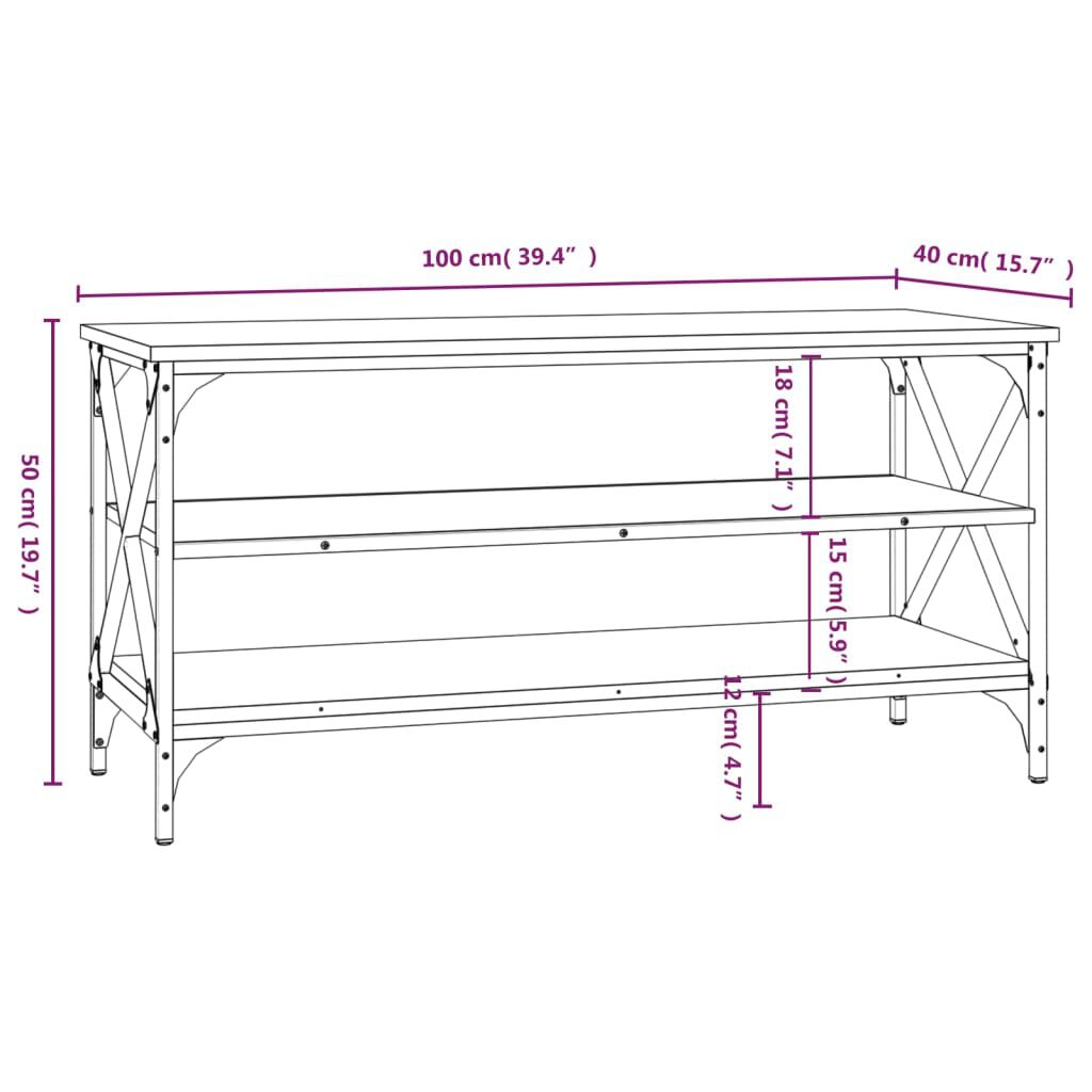 vidaXL Έπιπλο Τηλεόρασης Sonoma Δρυς 100x40x50 εκ. Επεξ. Ξύλο