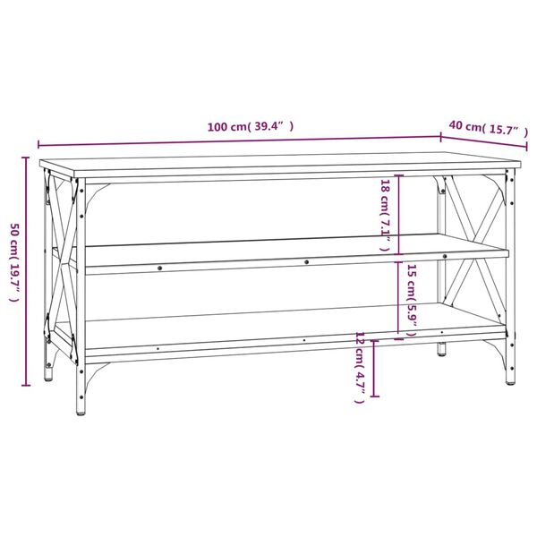 vidaXL Έπιπλο Τηλεόρασης Sonoma Δρυς 100x40x50 εκ. Επεξ. Ξύλο