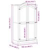 vidaXL Ντουλάπα Corona Λευκό 102x52x186 εκ. από Μασίφ Ξύλο Πεύκου