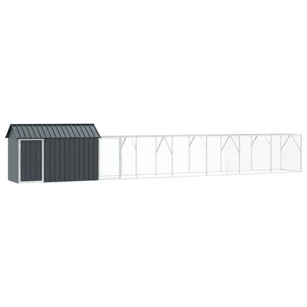 Κλουβί πουλιών vidaXL με επέκταση σε Ανθρακί, 112x817x141 εκ, από ατσάλι