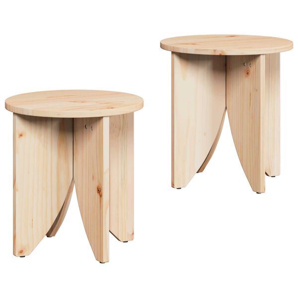 vidaXL Τραπεζάκι σαλονιού 2 pcs Φυσικό 41.5 x 41.5 x 44 cm
