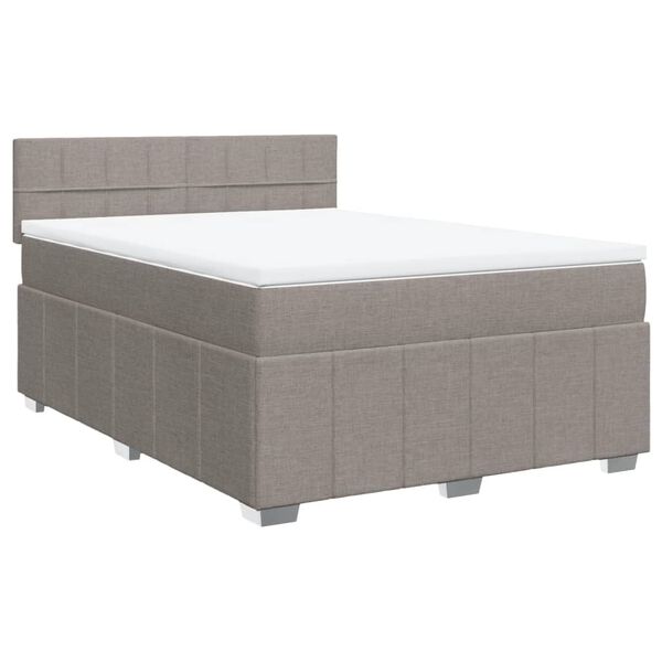 vidaXL &Kappa;&rho;&epsilon;&beta;ά&tau;&iota; Boxspring &mu;&epsilon; &Sigma;&tau;&rho;ώ&mu;&alpha; Taupe 140x200 &epsilon;&kappa;. &Upsilon;&phi;&alpha;&sigma;&mu;ά&tau;&iota;&nu;&omicron;