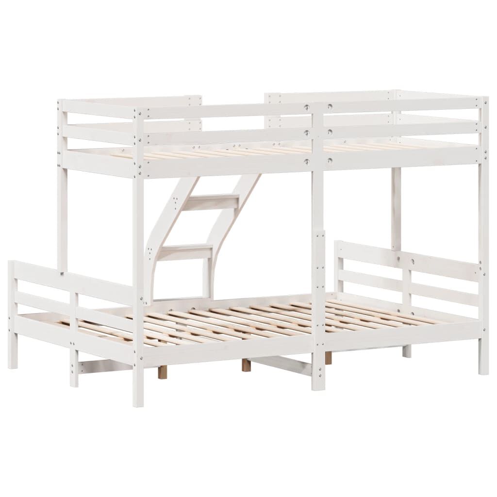 vidaXL Κουκέτα 90x200/140x200 εκ. Λευκό από Μασίφ Ξύλο Πεύκου