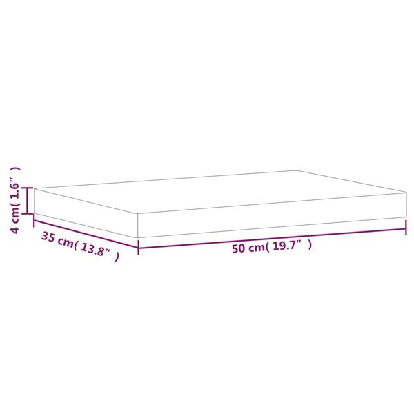 vidaXL Επιφάνεια Κοπής 50x35x4 εκ. από Μασίφ Ξύλο Οξιάς