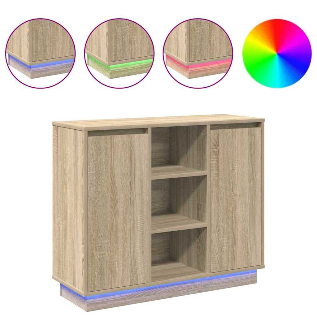 vidaXL Κομοδίνο με ράφι Δρύς Sonoma 90 x 32 x 75 εκ Επεξεργασμένο ξύλο