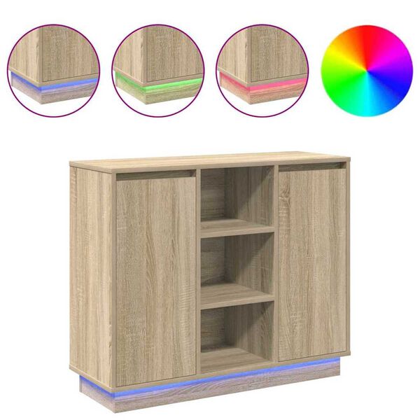 vidaXL Κομοδίνο με ράφι Δρύς Sonoma 90 x 32 x 75 εκ Επεξεργασμένο ξύλο