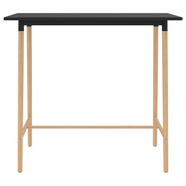 vidaXL Τραπέζι Μπαρ Μαύρο 120x60x105 εκ. από MDF & Μασίφ Ξύλο Οξιάς