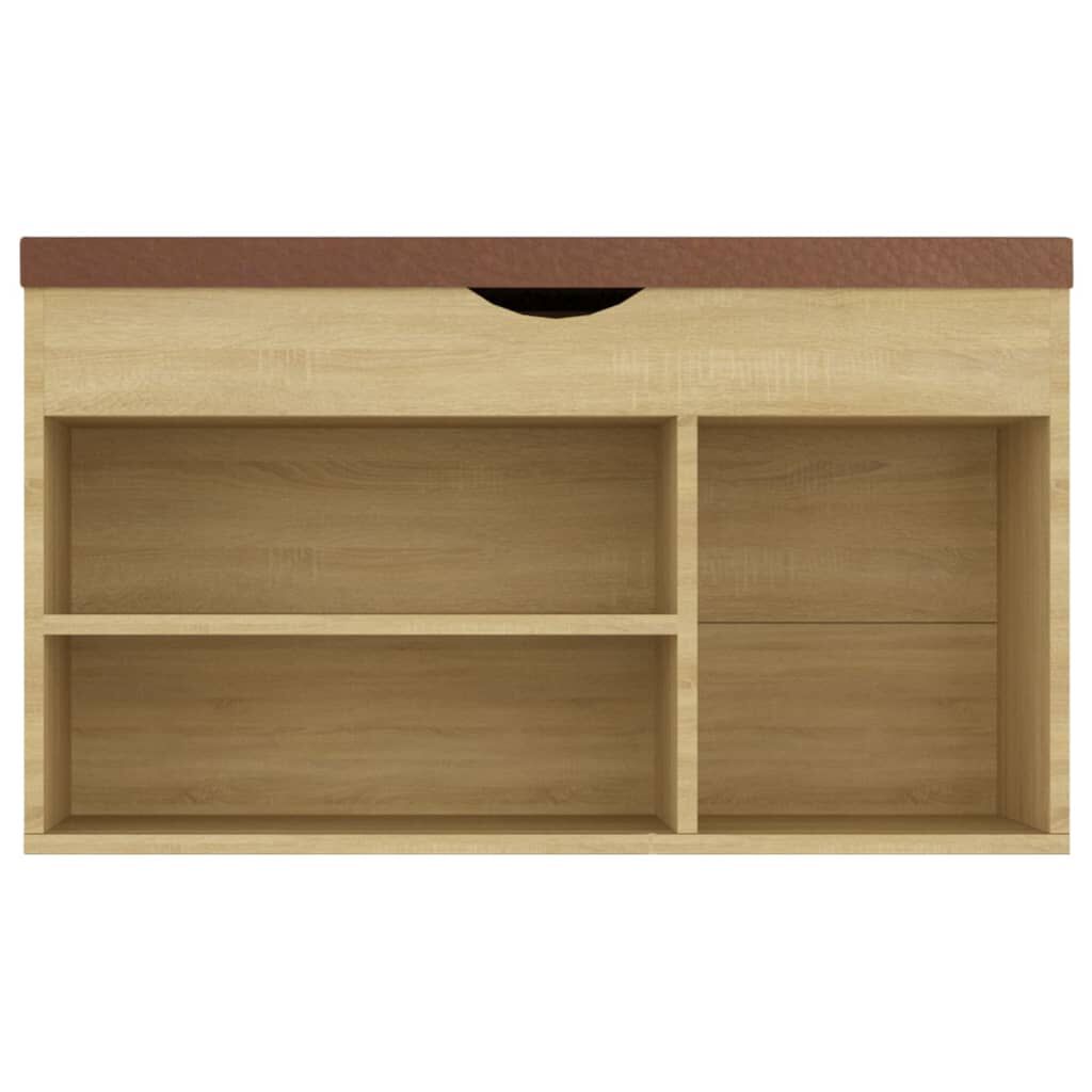 vidaXL Παπουτσοθήκη Sonoma Δρυς 80 x 30 x 47εκ Επεξ. Ξύλο με Μαξιλάρι