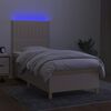 vidaXL &Kappa;&rho;&epsilon;&beta;ά&tau;&iota; Boxspring &mu;&epsilon; &Sigma;&tau;&rho;ώ&mu;&alpha; & LED &Kappa;&rho;&epsilon;&mu; 90x190 &epsilon;&kappa;. &Upsilon;&phi;&alpha;&sigma;&mu;ά&tau;&iota;&nu;&omicron;