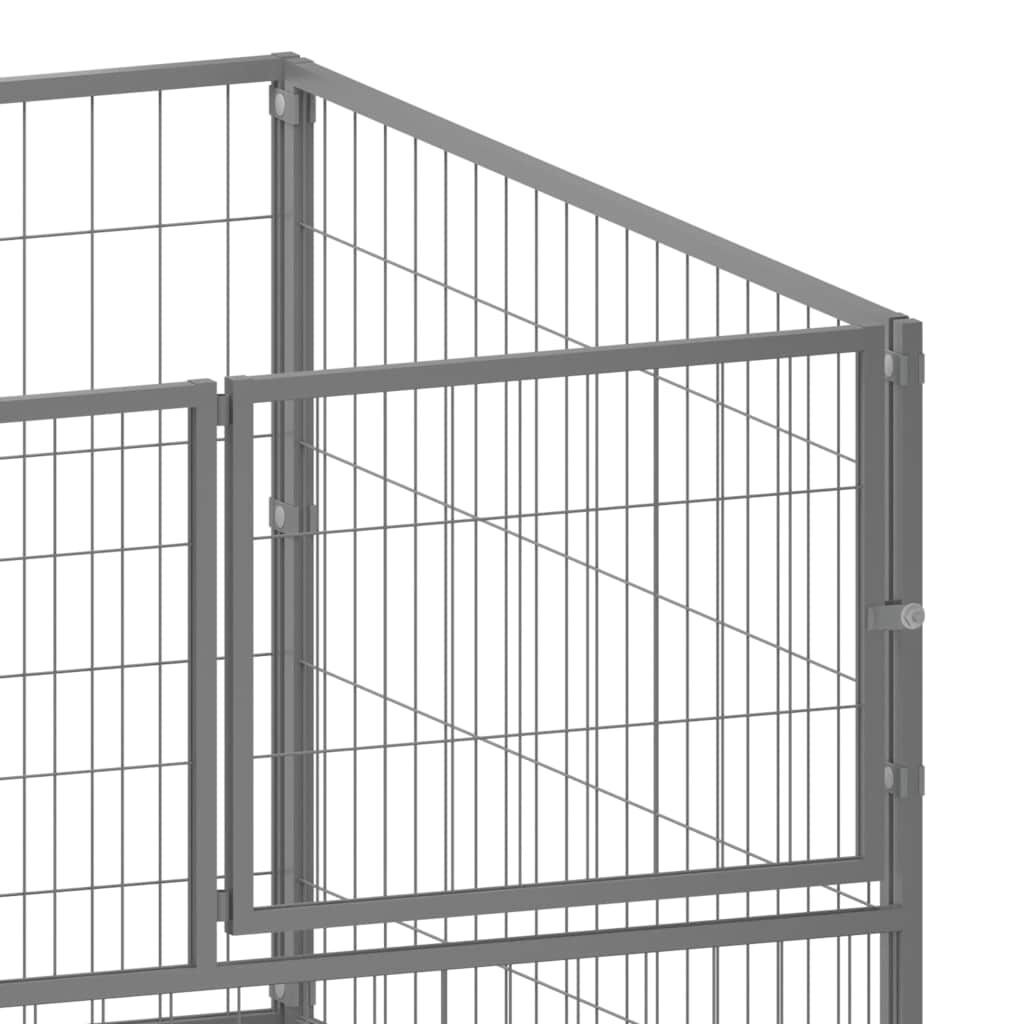 vidaXL Σπιτάκι Σκύλου Ασημί 200 x 100 x 70 εκ. Ατσάλινο