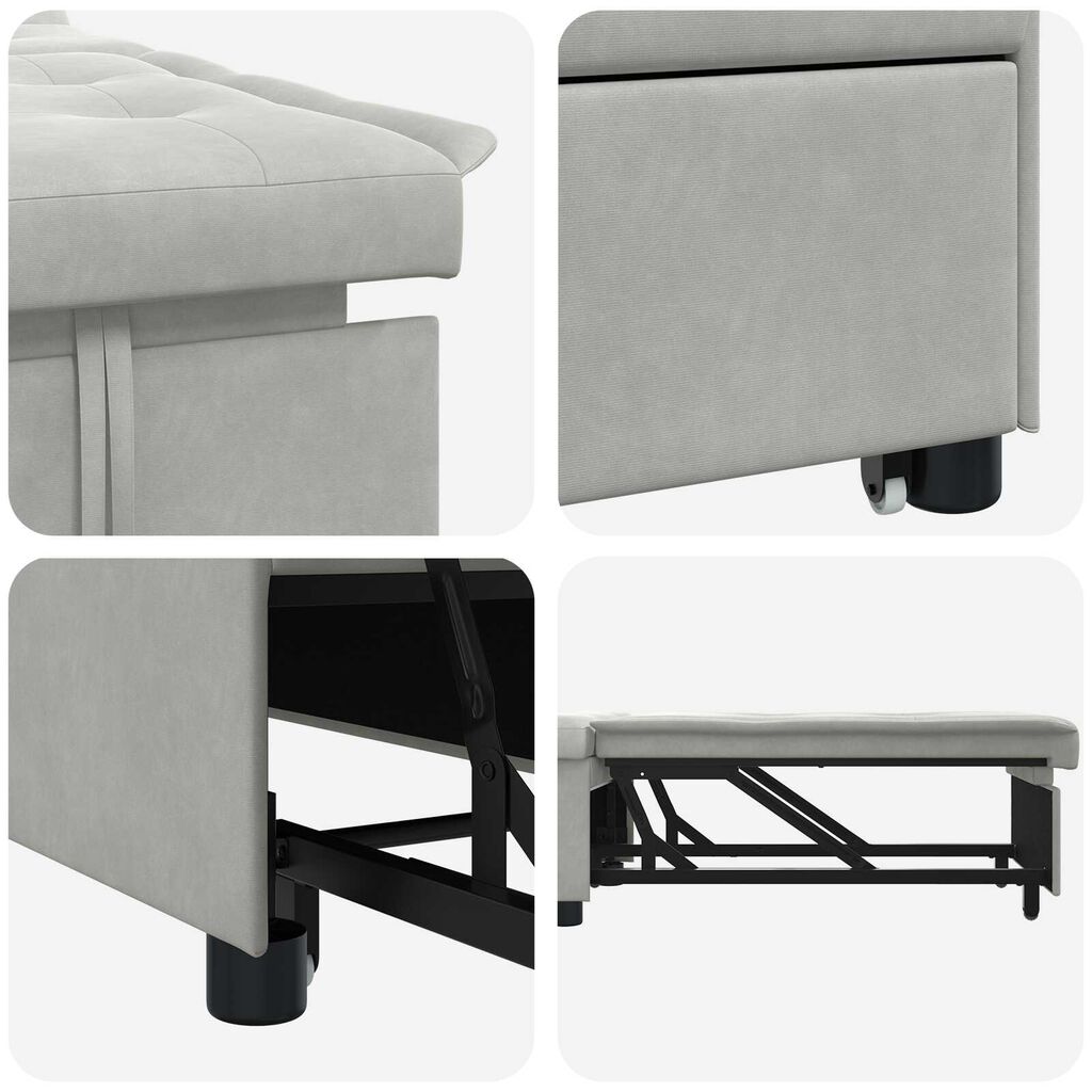 vidaXL Κρεβάτι καναπές Ανοιχτό γκρι 67 x 194 x 82 εκ Υφασμά Μικροΐνας