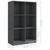 vidaXL Βιβλιοθήκη Γκρι 70 x 33 x 110 εκ. από Μασίφ Ξύλο Πεύκου