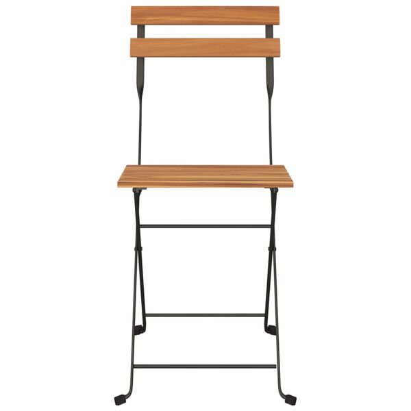 vidaXL Καρέκλες Bistro Πτυσσόμενες 4 τεμ. Μασίφ Ξύλο Teak και Ατσάλι