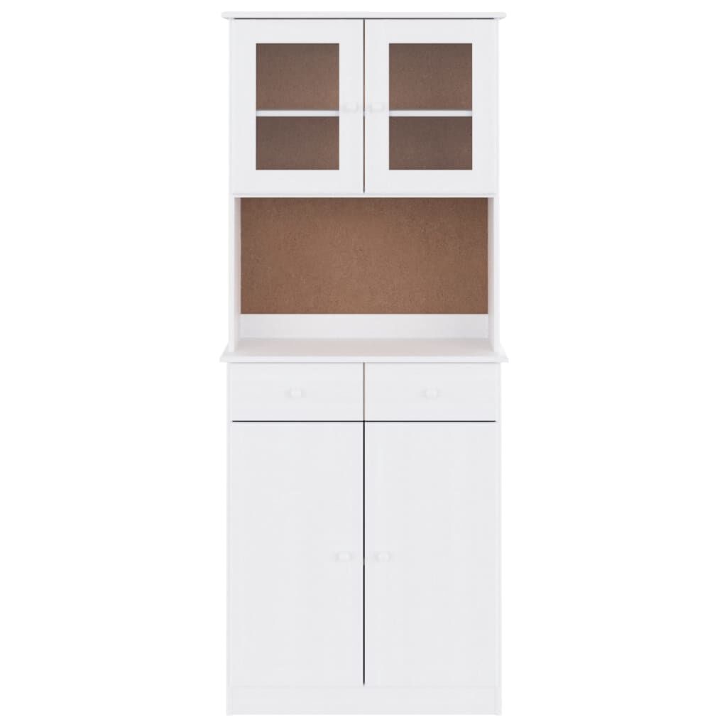 vidaXL Ντουλάπι ALTA Λευκό 77 x 35 x 188 εκ. από Μασίφ Ξύλο Πεύκου