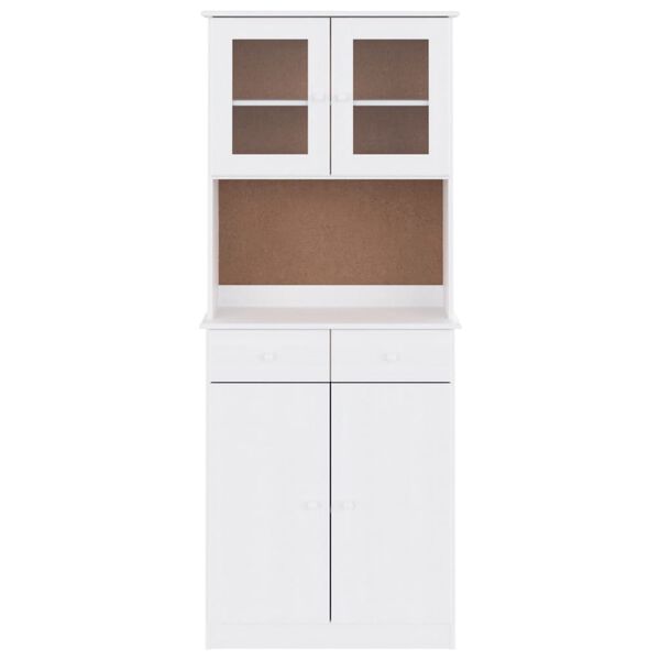 vidaXL Ντουλάπι ALTA Λευκό 77 x 35 x 188 εκ. από Μασίφ Ξύλο Πεύκου