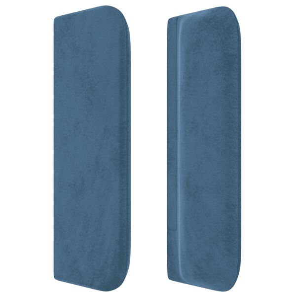 vidaXL Κρεβάτι Boxspring με Στρώμα Σκούρο Μπλε 140x200 εκ. Βελούδινο