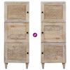 vidaXL Highboard με ράφι Λευκό 40 x 33 x 110 εκ Μασίφ ξύλο μάνγκο