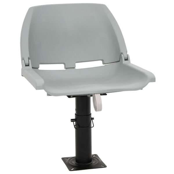 vidaXL Κάθισμα Σκάφους Πτυσσόμ. 2 τεμ. Γκρι 48x51x41 εκ Χωρίς Μαξιλάρι