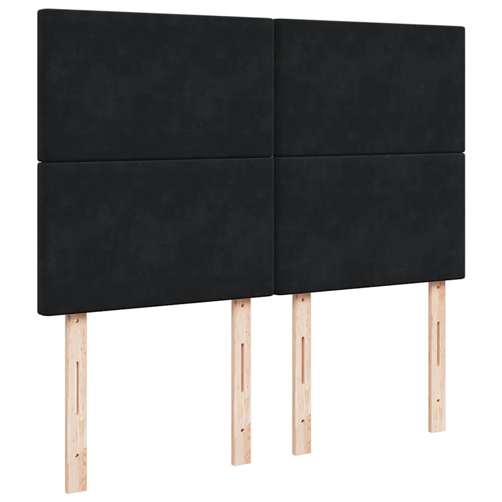 vidaXL Οθωμανικό κρεβάτι με στρώματα Μαύρο 140x190cm Βελούδο