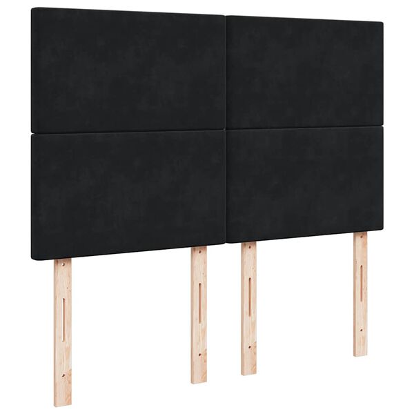 vidaXL Οθωμανικό κρεβάτι με στρώματα Μαύρο 140x190cm Βελούδο