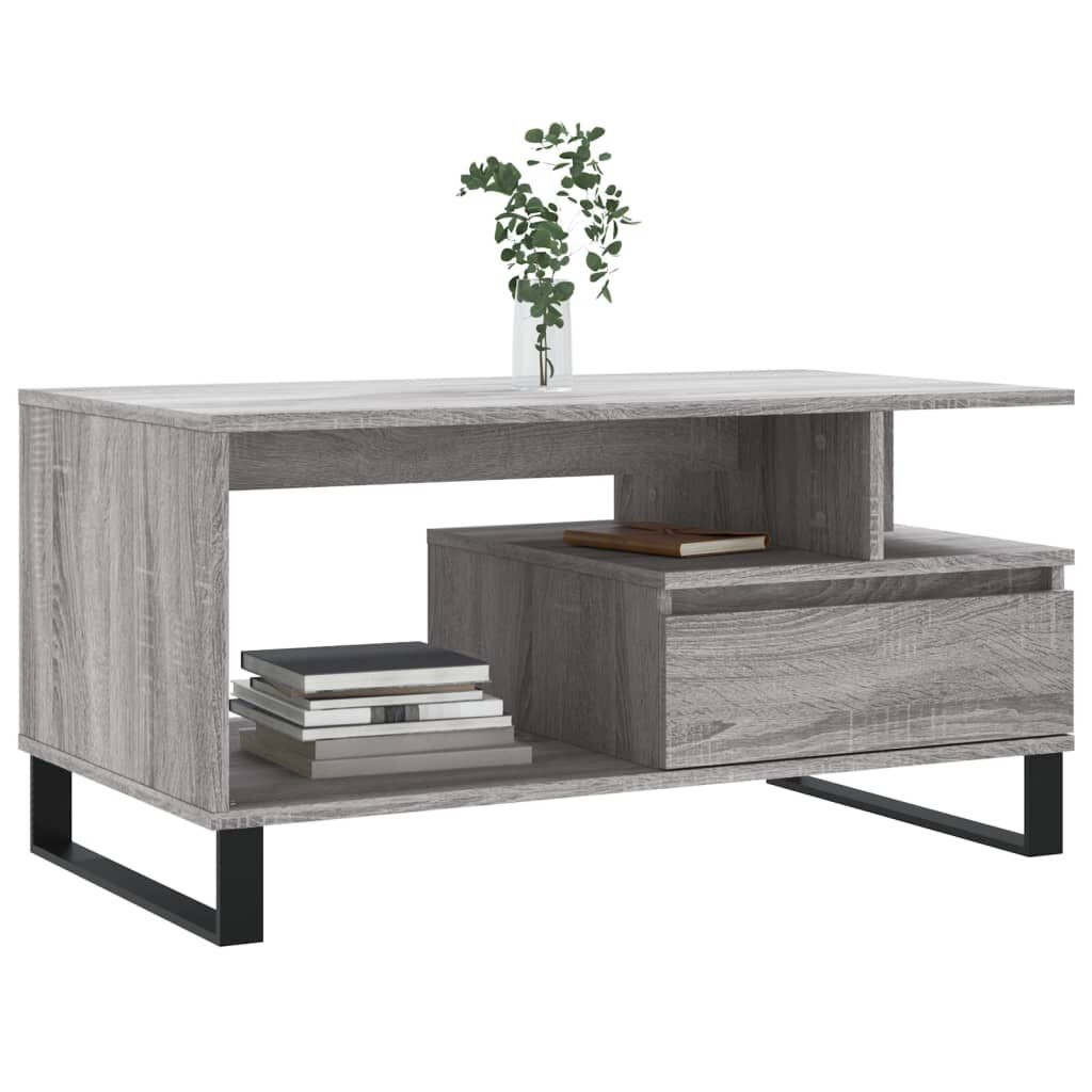vidaXL Τραπεζάκι Σαλονιού Γκρι Sonoma 90x49x45 εκ.Επεξεργασμένο Ξύλο