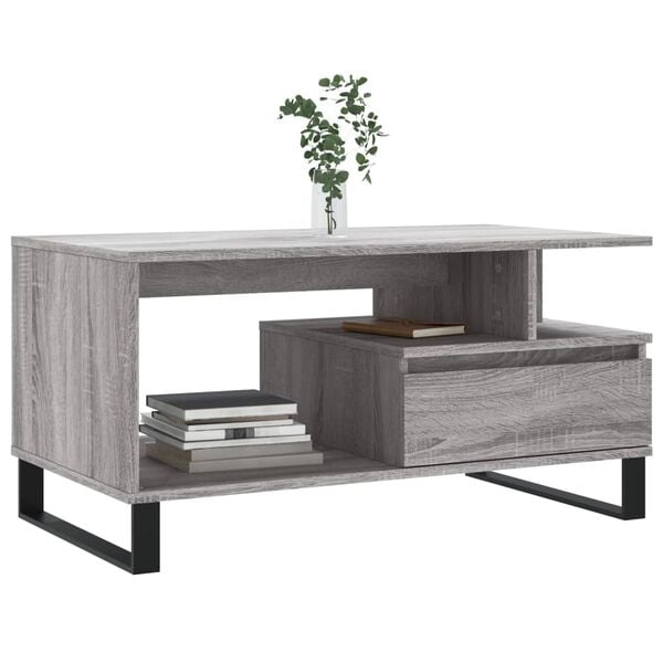 vidaXL Τραπεζάκι Σαλονιού Γκρι Sonoma 90x49x45 εκ.Επεξεργασμένο Ξύλο