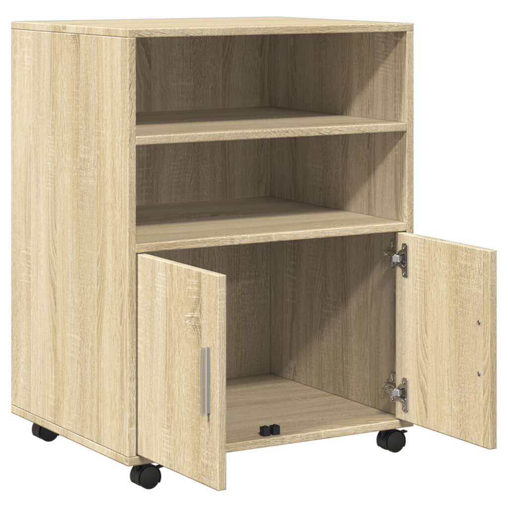 vidaXL Ντουλάπι Τροχήλατο Sonoma Δρυς 60x48x81 εκ. από Επεξ. Ξύλο