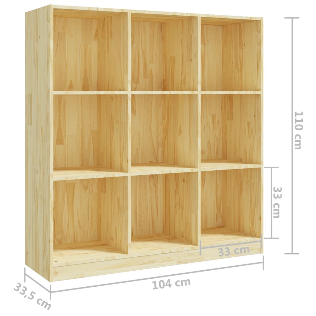 vidaXL Βιβλιοθήκη/Διαχωριστικό Χώρου 104x33,5x110 εκ Μασίφ Ξύλο Πεύκου