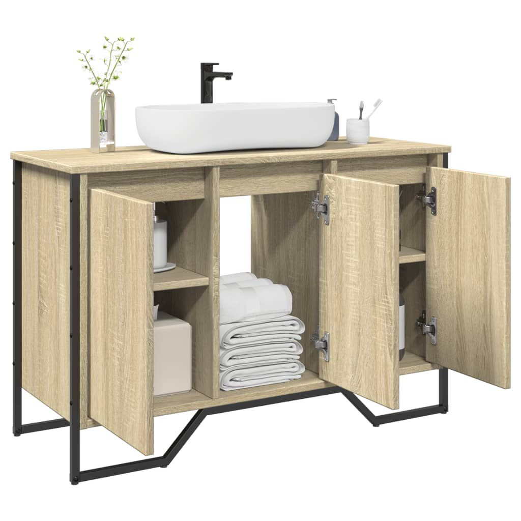 vidaXL Ντουλάπι Νιπτήρα Μπάνιου Sonoma Δρυς 91x35x60 εκ. Επεξ. Ξύλο