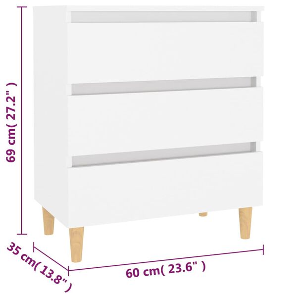 vidaXL Συρταριέρα Λευκή 60 x 35 x 69 εκ. από Μοριοσανίδα
