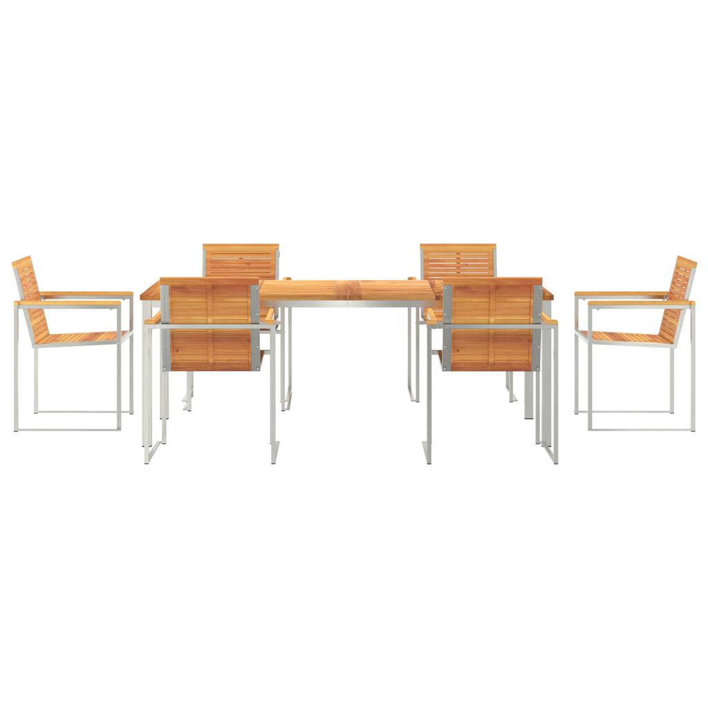 vidaXL Σέτ φαγητού για κήπο 7 pcs Σταθερό Ξύλο Ακακίας