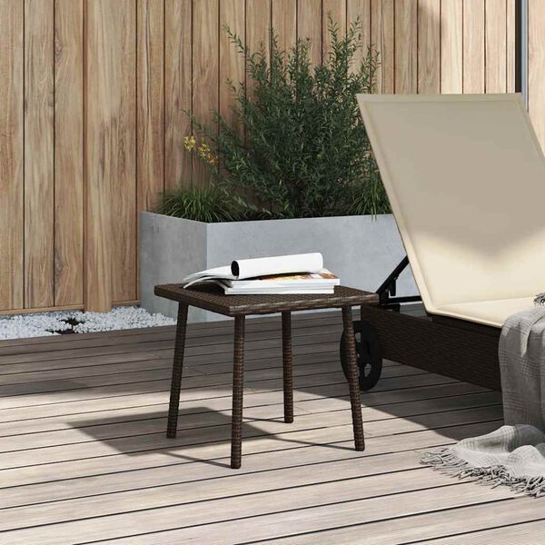 vidaXL &Kappa;ή&pi;&omicron;&sigmaf; &Tau;&rho;&alpha;&pi;έ&zeta;&iota; &kappa;&alpha;&phi;έ &omicron;&rho;&theta;&omicron;&gamma;ώ&nu;&iota;&omicron; &kappa;&alpha;&phi;έ 40x40x37 cm Poly Rattan
