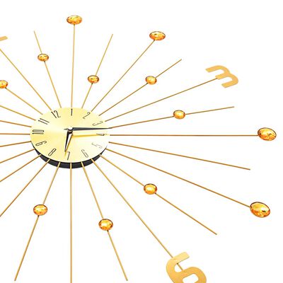 vidaXL Ρολόι Τοίχου Χρυσό 70 εκ. Μεταλλικό
