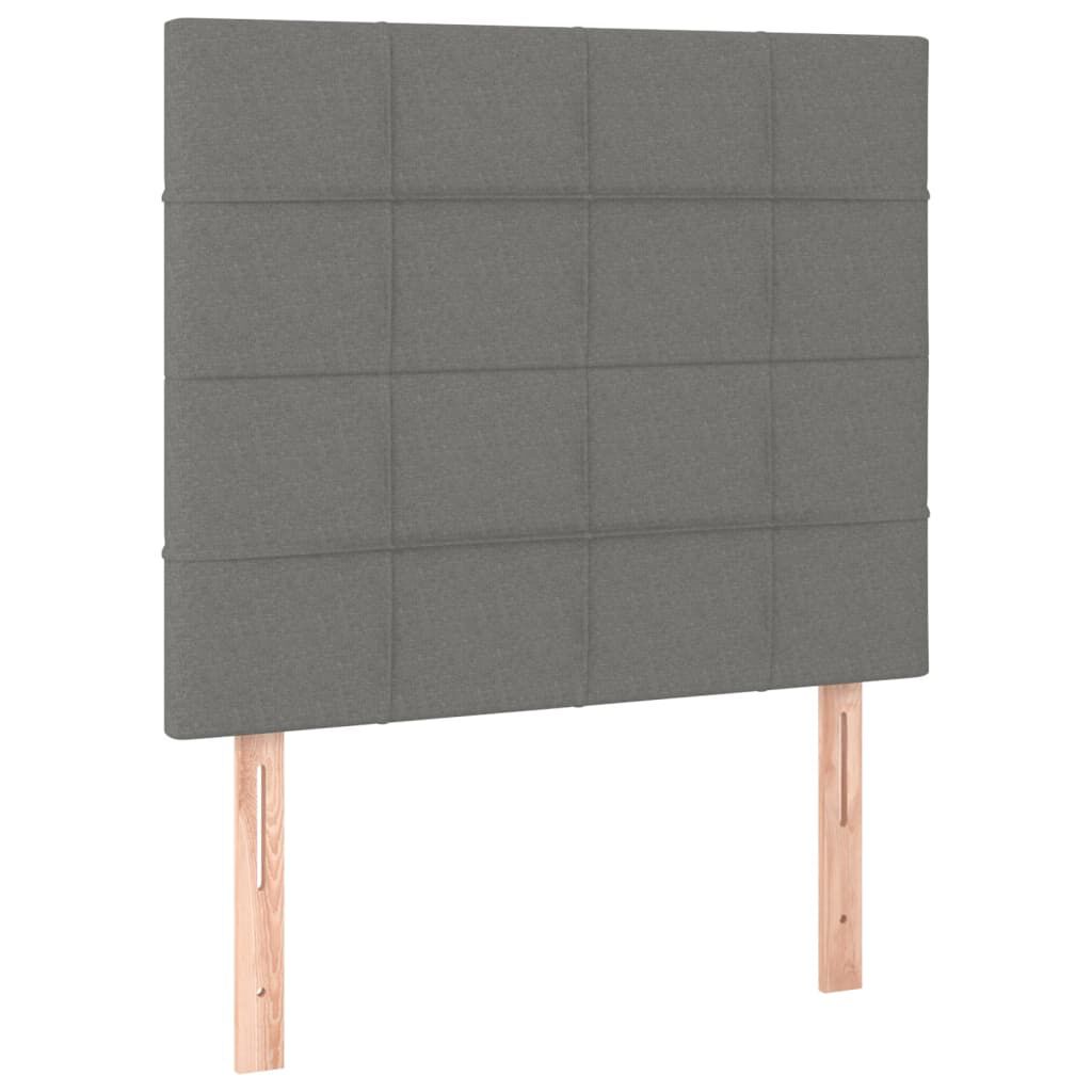 vidaXL Κρεβάτι Boxspring με Στρώμα Σκούρο Γκρι 90x190 εκ. Υφασμάτινο