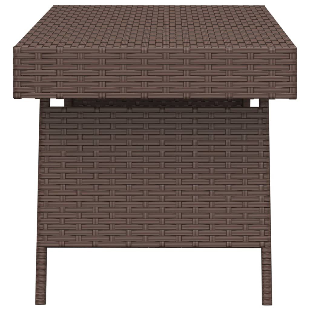 vidaXL Τραπεζάκι Βοηθητικό Πτυσσόμενο Καφέ 60x40x38εκ. Συνθετικό Ρατάν
