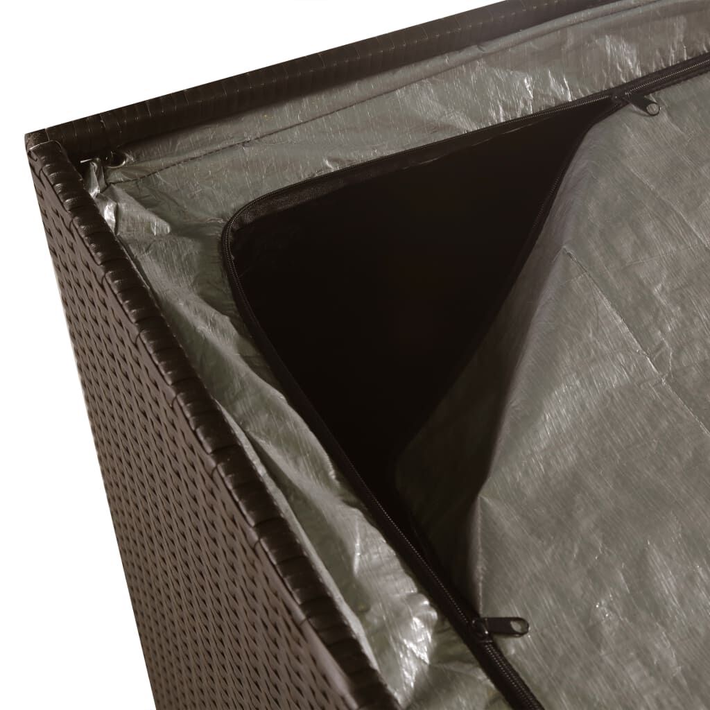 vidaXL Μπαούλο Εξωτερικού Χώρου Καφέ 150x100x100 εκ. Συνθετικό Ρατάν