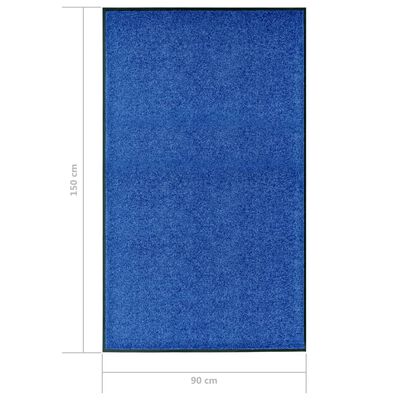 vidaXL Πατάκι Εισόδου Πλενόμενο Μπλε 90 x 150 εκ.
