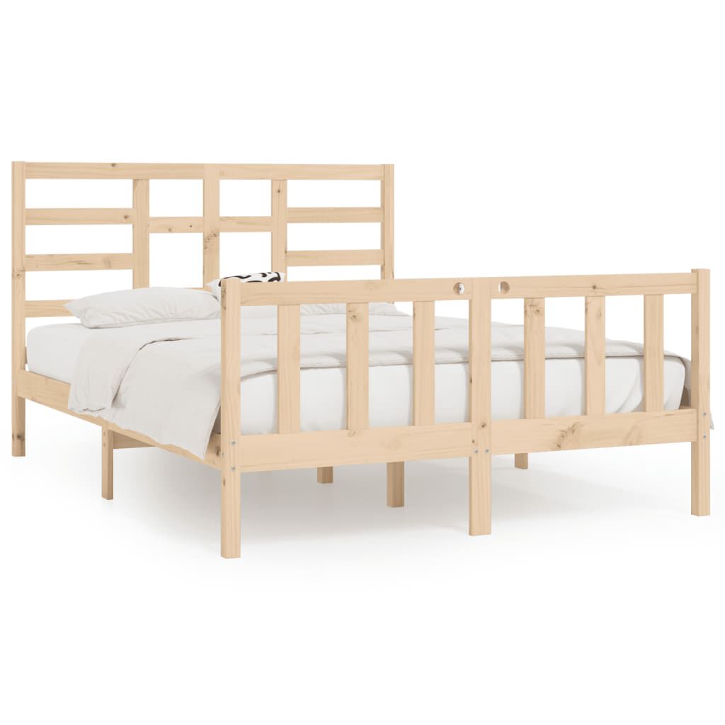 vidaXL Πλαίσιο Κρεβατιού 150 x 200 εκ. Μασίφ Ξύλο King Size