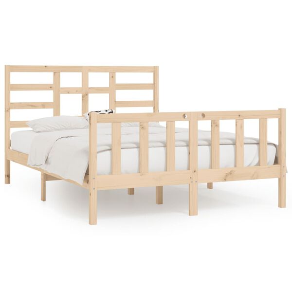 vidaXL Πλαίσιο Κρεβατιού 150 x 200 εκ. Μασίφ Ξύλο King Size