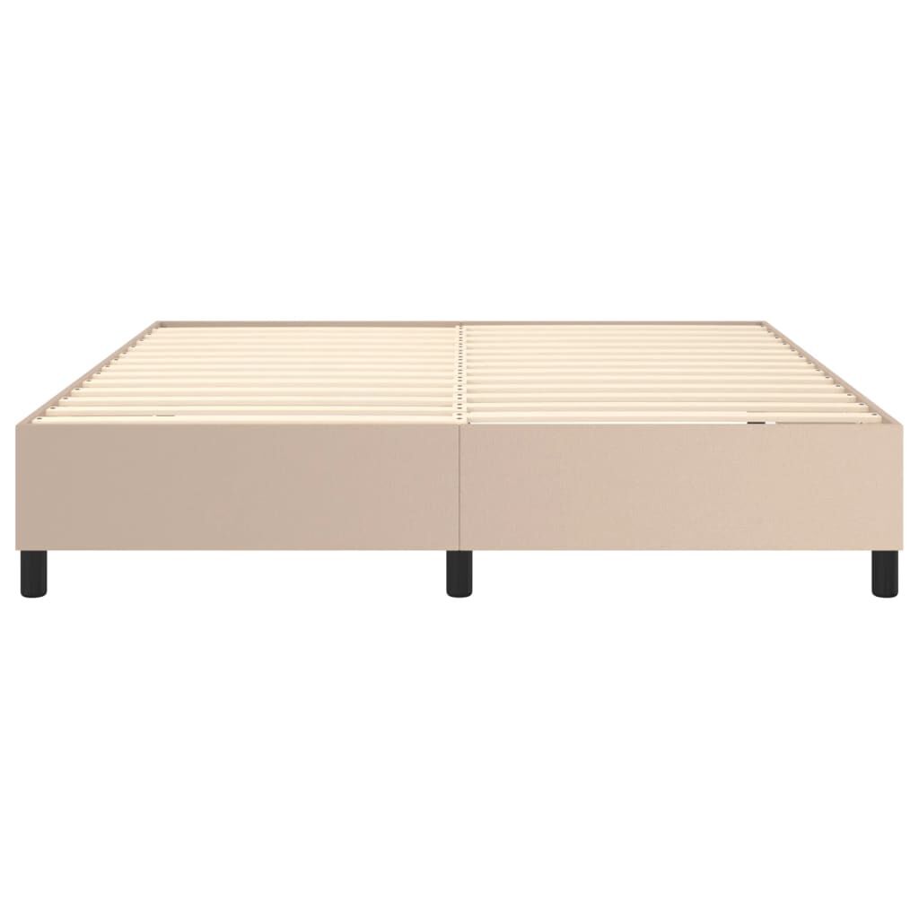vidaXL Κρεβάτι Boxspring με Στρώμα Καπουτσίνο 180x200 εκ. Συνθ. Δέρμα